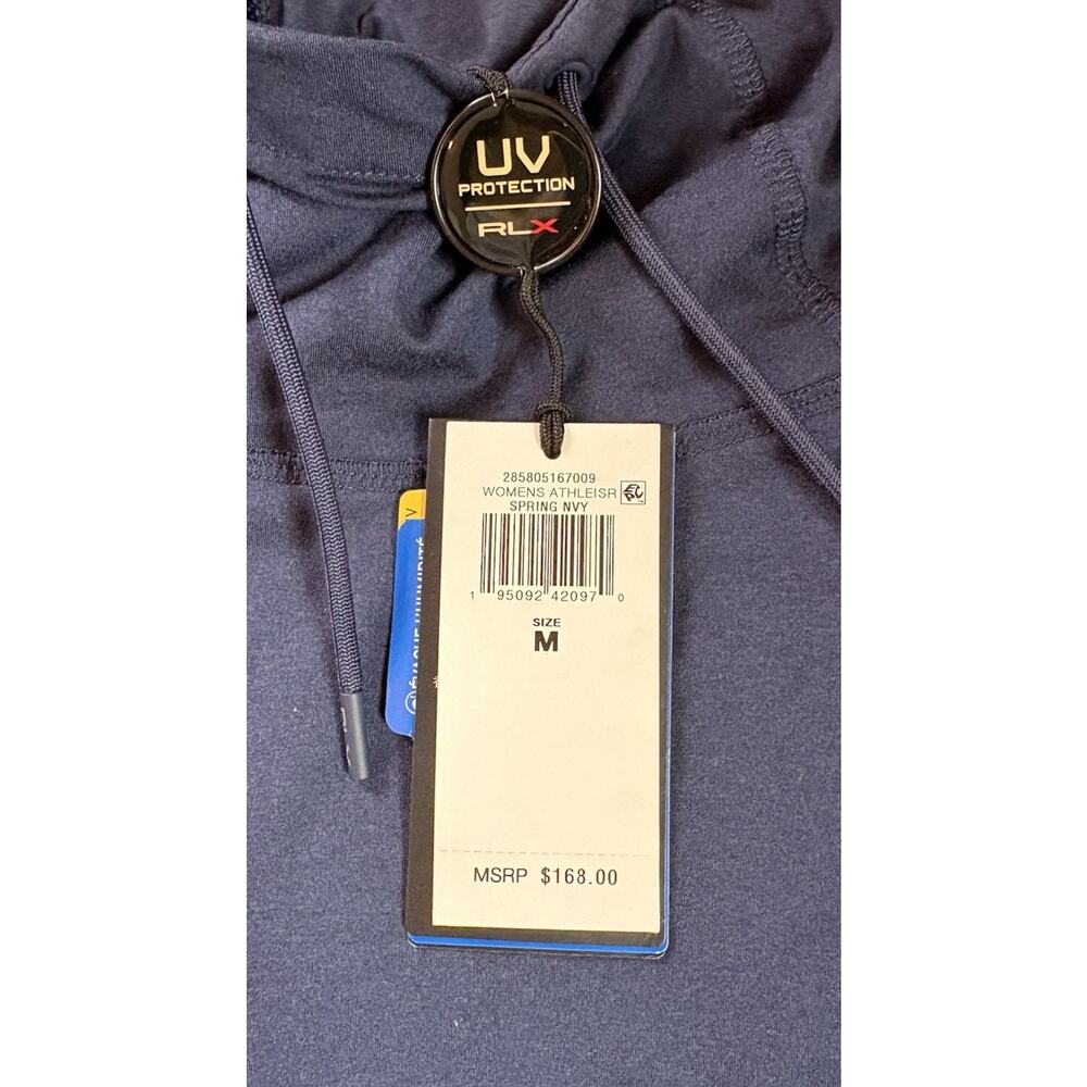 Ralph Lauren NWT $168 Women’s Hooded Athleisure Top Size M Navy P2 - Picture 3 of 8